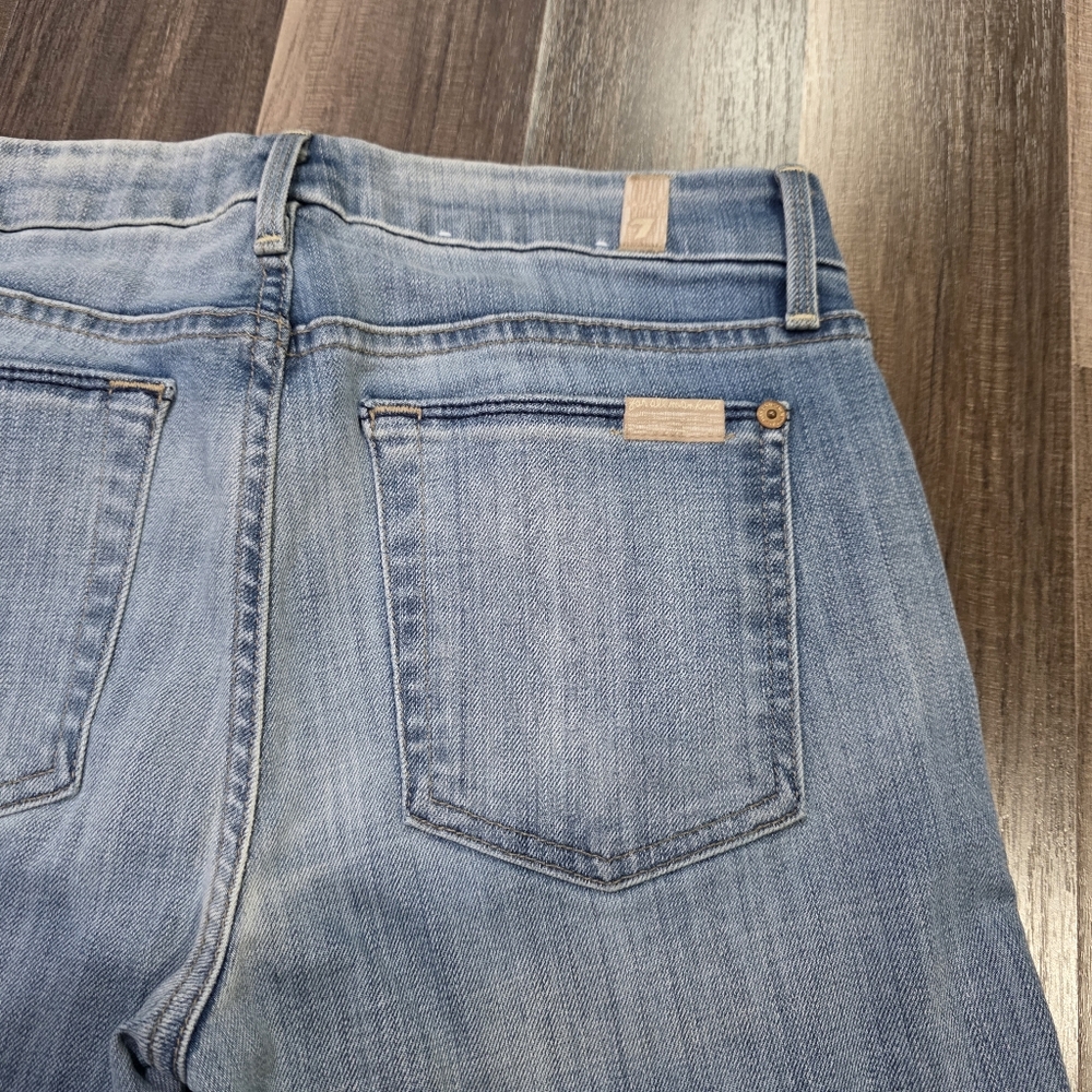 7 For All Mankind "The Skinny Bootcut" Classic Mid Rise Denim Blue Jeans. 28